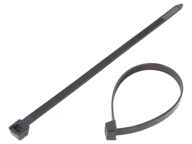 Kabelbinder; L: 200mm; W: 7,6mm; polyamide; 550N; zwart; Ømax: 51mm Kabelbinder; L: 200mm; W: 7,6mm; polyamide; 550N; zwart; Ømax: 51mm